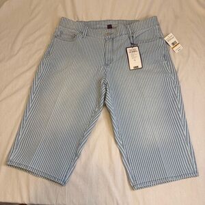 Gloria Vanderbilt Blue and White Skimmer Pants Size 16W